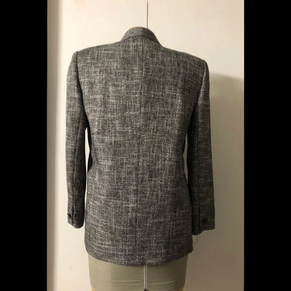 Allison Gail Tweed Blazer Sz 12 Vintage Open Front Officially Career Gray - Picture 7 of 12